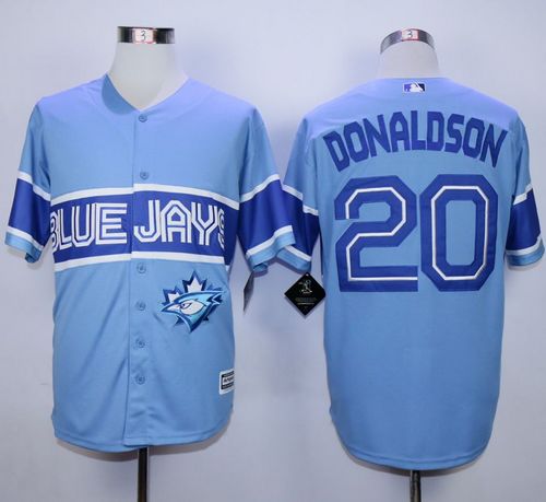 Blue Jays #20 Josh Donaldson Light Blue Exclusive New Cool Base Stitched MLB Jersey - Click Image to Close